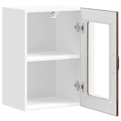 vidaXL Kitchen Wall Cabinet with Glass Door Lucca Smoked Oak
