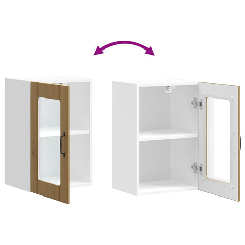 vidaXL Kitchen Wall Cabinet with Glass Door Lucca Artisan Oak