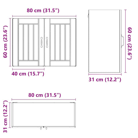 vidaXL Kitchen Wall Cabinet Lucca High Gloss White Engineered Wood
