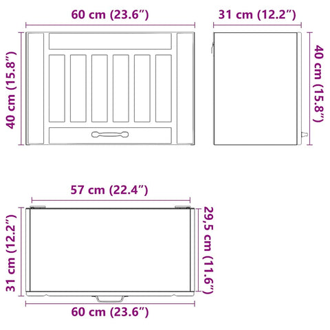 vidaXL Kitchen Wall Cabinet Lucca Smoked Oak Engineered Wood