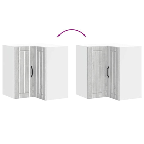 vidaXL Kitchen Wall Corner Cabinet Lucca Grey Sonoma Engineered Wood