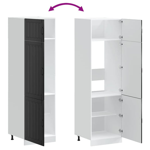 vidaXL Kitchen Cupboard Lucca Black Engineered Wood