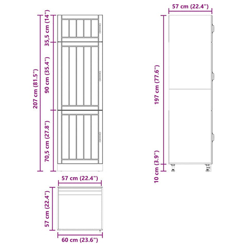 vidaXL Kitchen Cupboard Lucca Brown Oak Engineered Wood