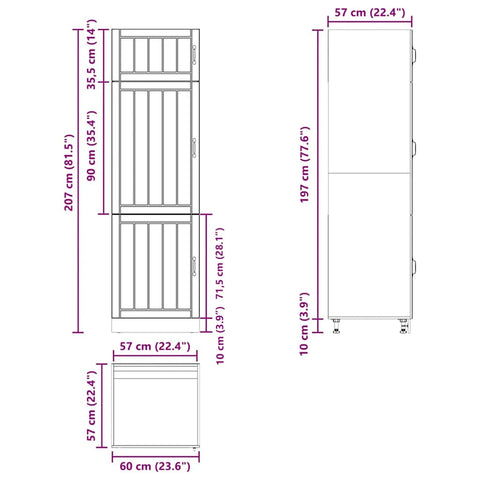vidaXL Kitchen Cupboard Lucca Old Wood Engineered Wood