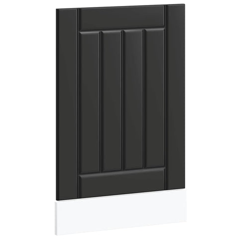 vidaXL Dishwasher Panel Lucca Black Engineered Wood