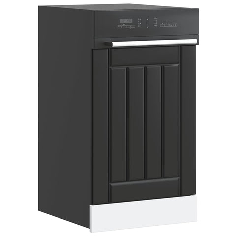 vidaXL Dishwasher Panel Lucca Black Engineered Wood
