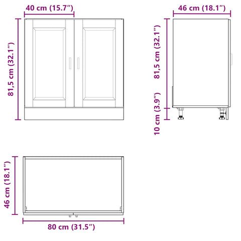 vidaXL Sink Base Cabinet "Porto" White 80x46x81.5 cm Engineered Wood