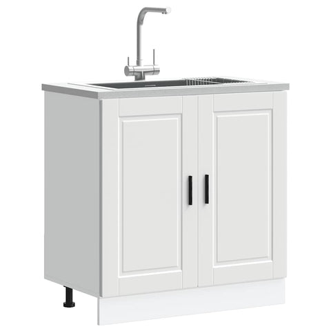 vidaXL Sink Base Cabinet "Porto" White 80x46x81.5 cm Engineered Wood