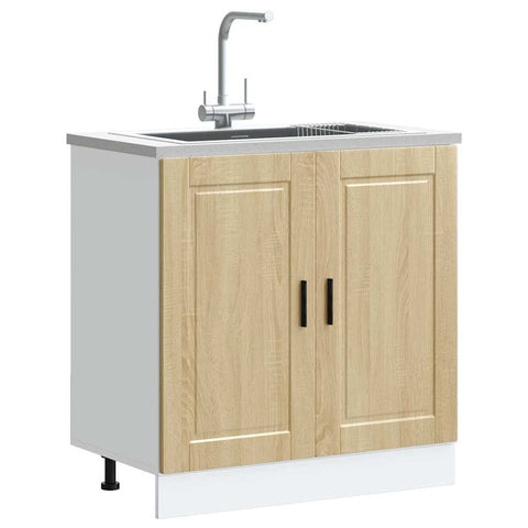 vidaXL Sink Base Cabinet "Porto" Sonoma Oak 80x46x81.5 cm Engineered Wood