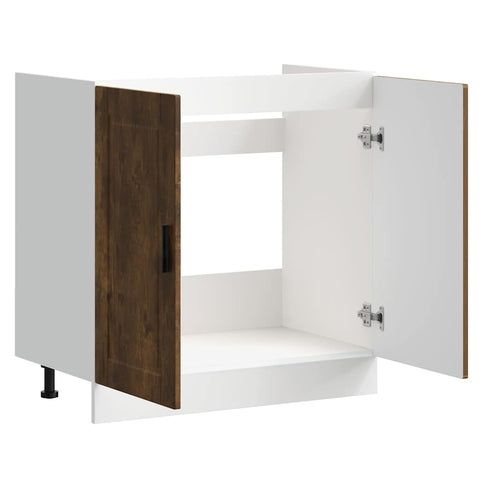 vidaXL Sink Base Cabinet "Porto" Smoked Oak 80x46x81.5 cm Engineered Wood