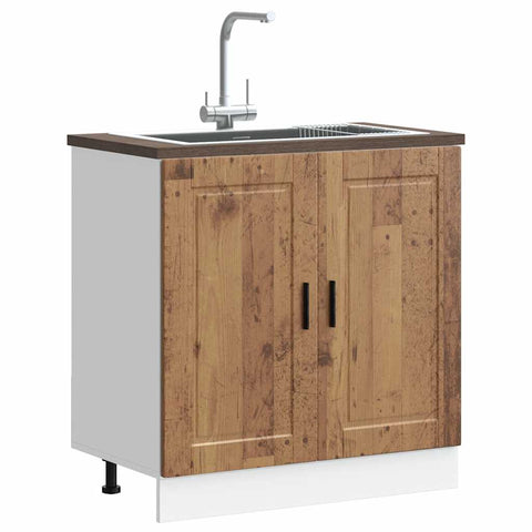 vidaXL Sink Base Cabinet "Porto" Old Wood 80x46x81.5 cm Engineered Wood