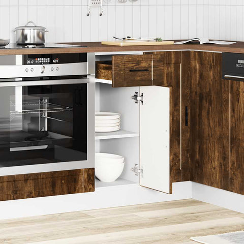 vidaXL Kitchen Base Cabinet Porto Smoked Oak Engineered Wood
