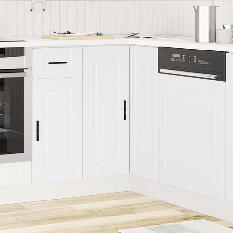vidaXL Kitchen Corner Base Cabinet Porto White Engineered Wood