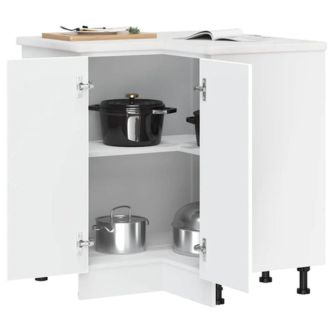 vidaXL Kitchen Corner Base Cabinet Porto White Engineered Wood