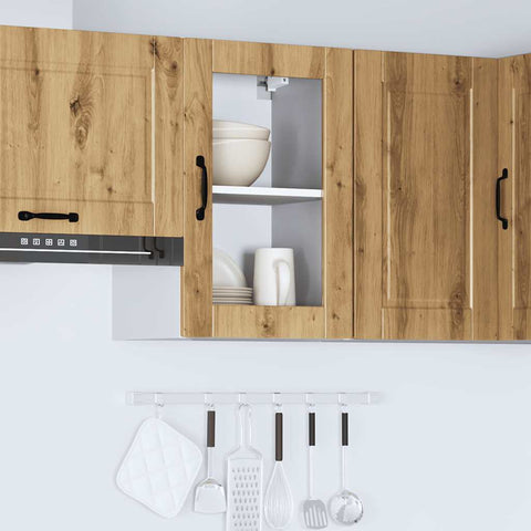 vidaXL Kitchen Wall Cabinet with Glass Door Porto Artisan Oak