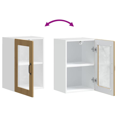 vidaXL Kitchen Wall Cabinet with Glass Door Porto Artisan Oak