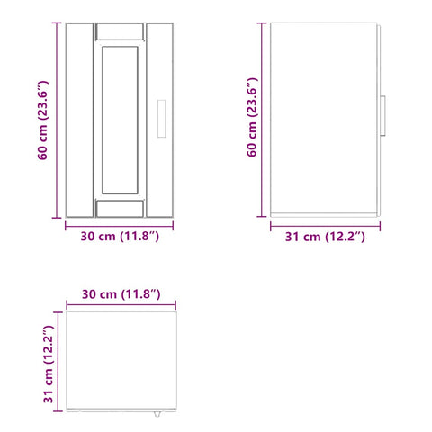 vidaXL Kitchen Wall Cabinet Porto Grey Sonoma Engineered Wood