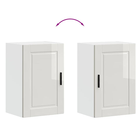 vidaXL Kitchen Wall Cabinet Porto High Gloss White Engineered Wood