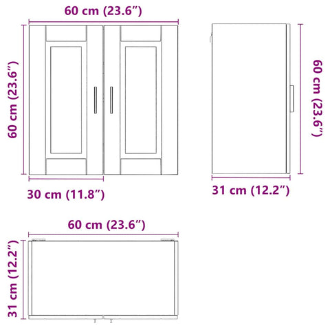 vidaXL Kitchen Wall Cabinet Porto High Gloss White Engineered Wood