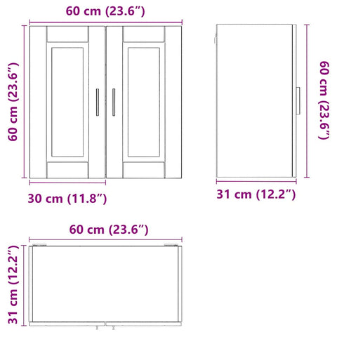 vidaXL Kitchen Wall Cabinet Porto Smoked Oak Engineered Wood