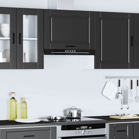 vidaXL Kitchen Wall Cabinet Porto Black Engineered Wood