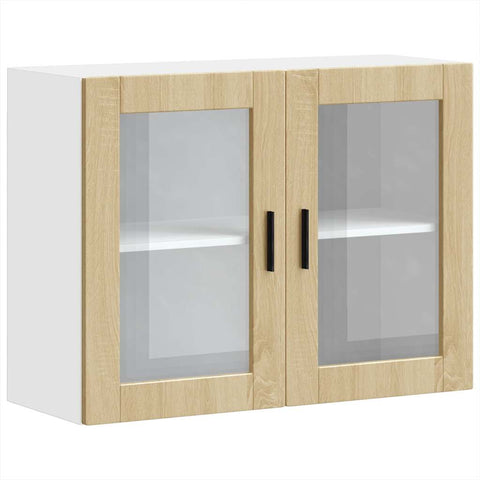 vidaXL Kitchen Wall Cabinet with Glass Door Porto Sonoma Oak