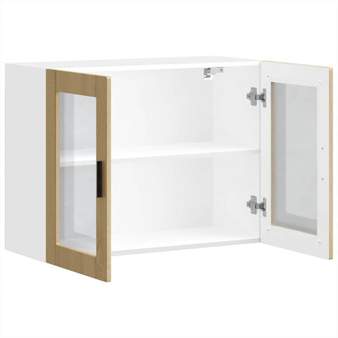 vidaXL Kitchen Wall Cabinet with Glass Door Porto Sonoma Oak
