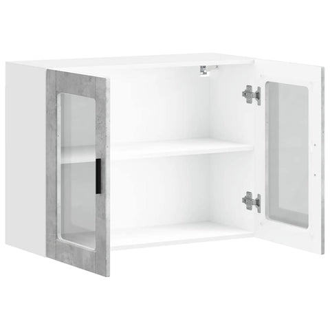 vidaXL Kitchen Wall Cabinet with Glass Door Porto Concrete Grey
