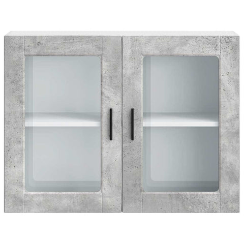 vidaXL Kitchen Wall Cabinet with Glass Door Porto Concrete Grey