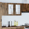 vidaXL Kitchen Wall Cabinet with Glass Door Porto Smoked Oak