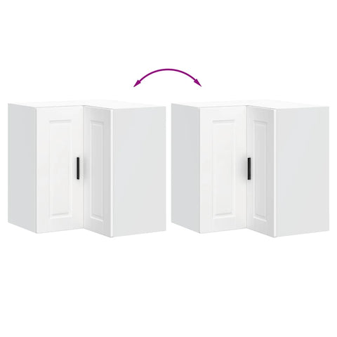 vidaXL Kitchen Wall Corner Cabinet Porto White Engineered Wood
