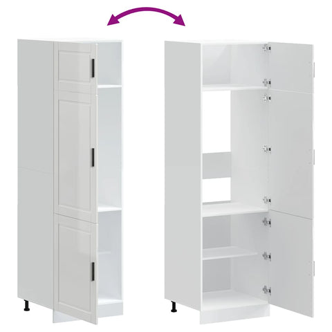 vidaXL Kitchen Cupboard "Porto" High Gloss White Engineered Wood