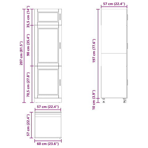 vidaXL Kitchen Cupboard "Porto" Concrete Grey Engineered Wood