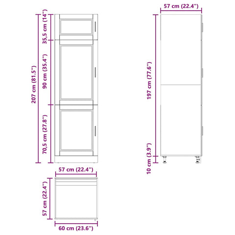 vidaXL Kitchen Cupboard "Porto" Artisan Oak Engineered Wood