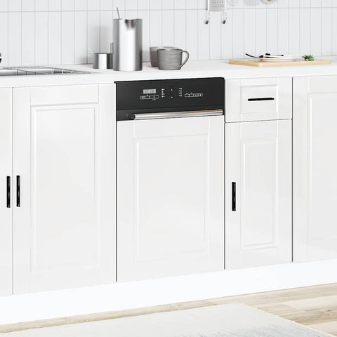 vidaXL Dishwasher Panel Porto High Gloss White 45x1,5x67 cm Engineered Wood