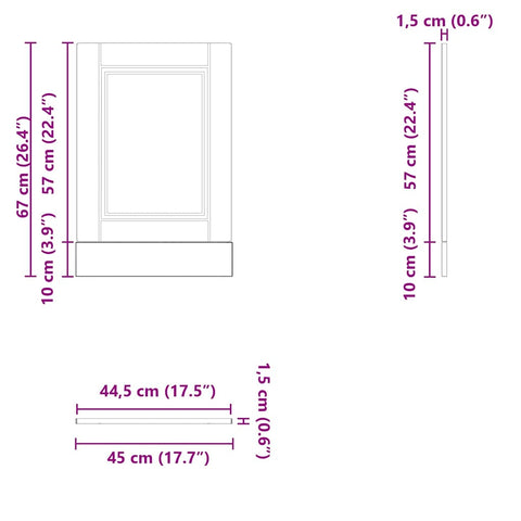 vidaXL Dishwasher Panel Porto Concrete Grey 45x1,5x67 cm Engineered Wood