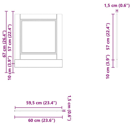 vidaXL Dishwasher Panel Porto Sonoma Oak 60x1.5x67 cm Engineered Wood