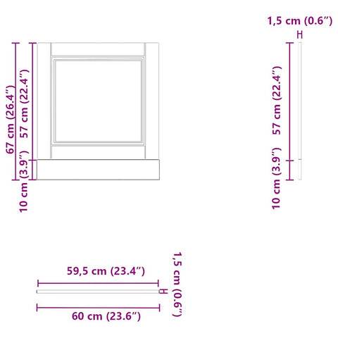 vidaXL Dishwasher Panel Porto Concrete Grey 60x1.5x67 cm Engineered Wood