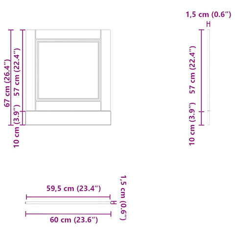 vidaXL Dishwasher Panel Porto Brown Oak 60x1.5x67 cm Engineered Wood