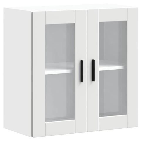 vidaXL Kitchen Wall Cabinet with Glass Door Porto White