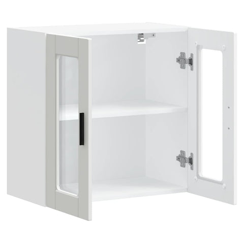 vidaXL Kitchen Wall Cabinet with Glass Door Porto White