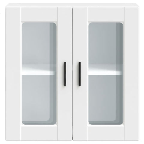 vidaXL Kitchen Wall Cabinet with Glass Door Porto White