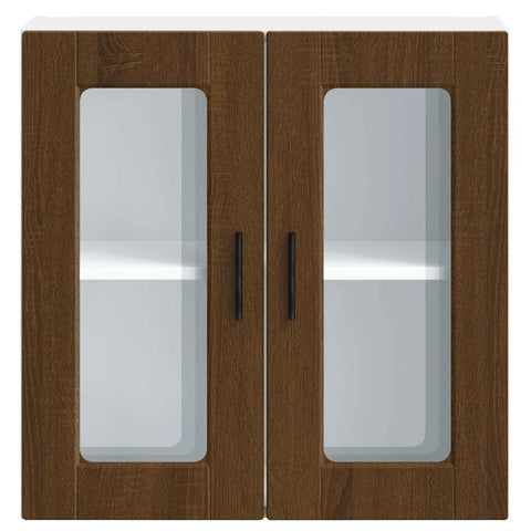 vidaXL Kitchen Wall Cabinet with Glass Door Porto Brown Oak
