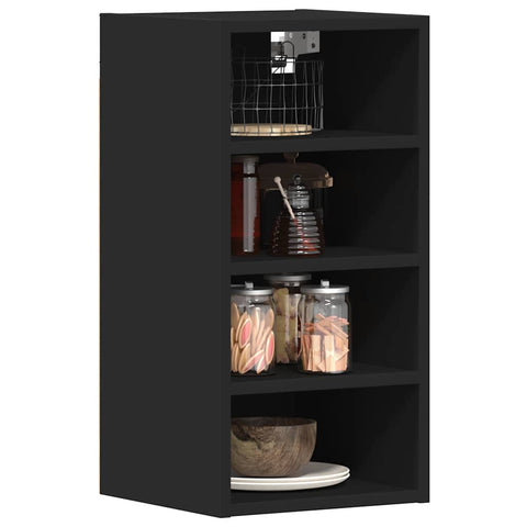 vidaXL Hanging Cabinet Riga Black 30x29.5x60 cm Engineered Wood