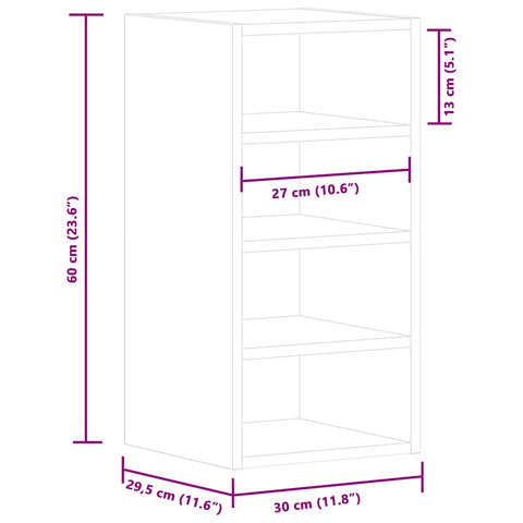 vidaXL Hanging Cabinet Riga Grey Sonoma 30x29.5x60 cm Engineered Wood