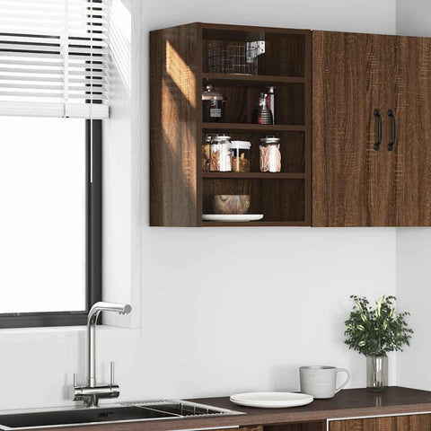 vidaXL Hanging Cabinet Riga Brown Oak 40x29.5x60 cm Engineered Wood