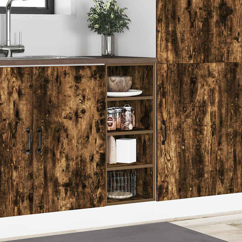 vidaXL Bottom Cabinet Riga Smoked Oak 30x44.5x81.5 cm Engineered Wood
