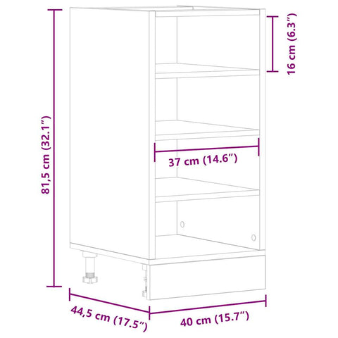 vidaXL Bottom Cabinet Riga Old Wood 40x44.5x81.5 cm Engineered Wood