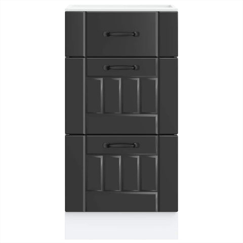 vidaXL Kitchen Base Cabinet Lucca Black Engineered Wood