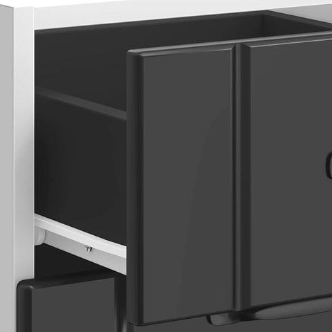 vidaXL Kitchen Base Cabinet Lucca Black Engineered Wood